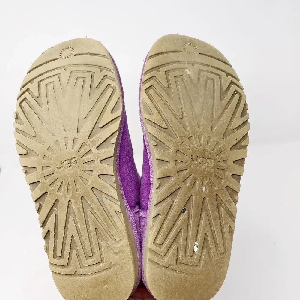 UGG Womens 5 Classic Short Boots Purple Ruby Suede Leather Cozy Lounge Warm Soft
